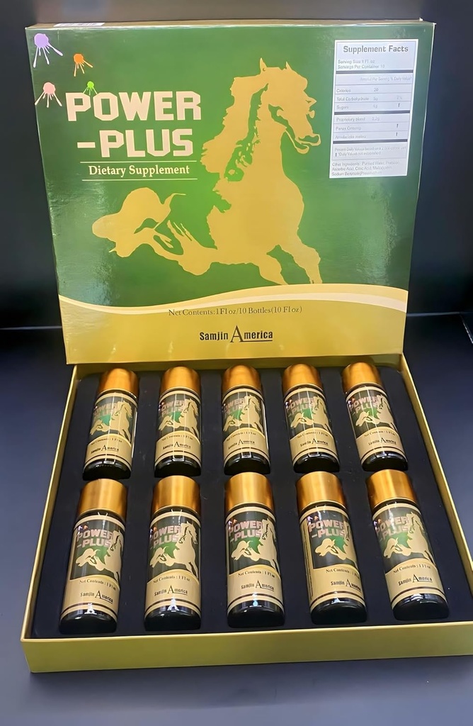 Power Plus Extra Strength / Ginseng boisson énergétique. 1oz X 10BOTTES.