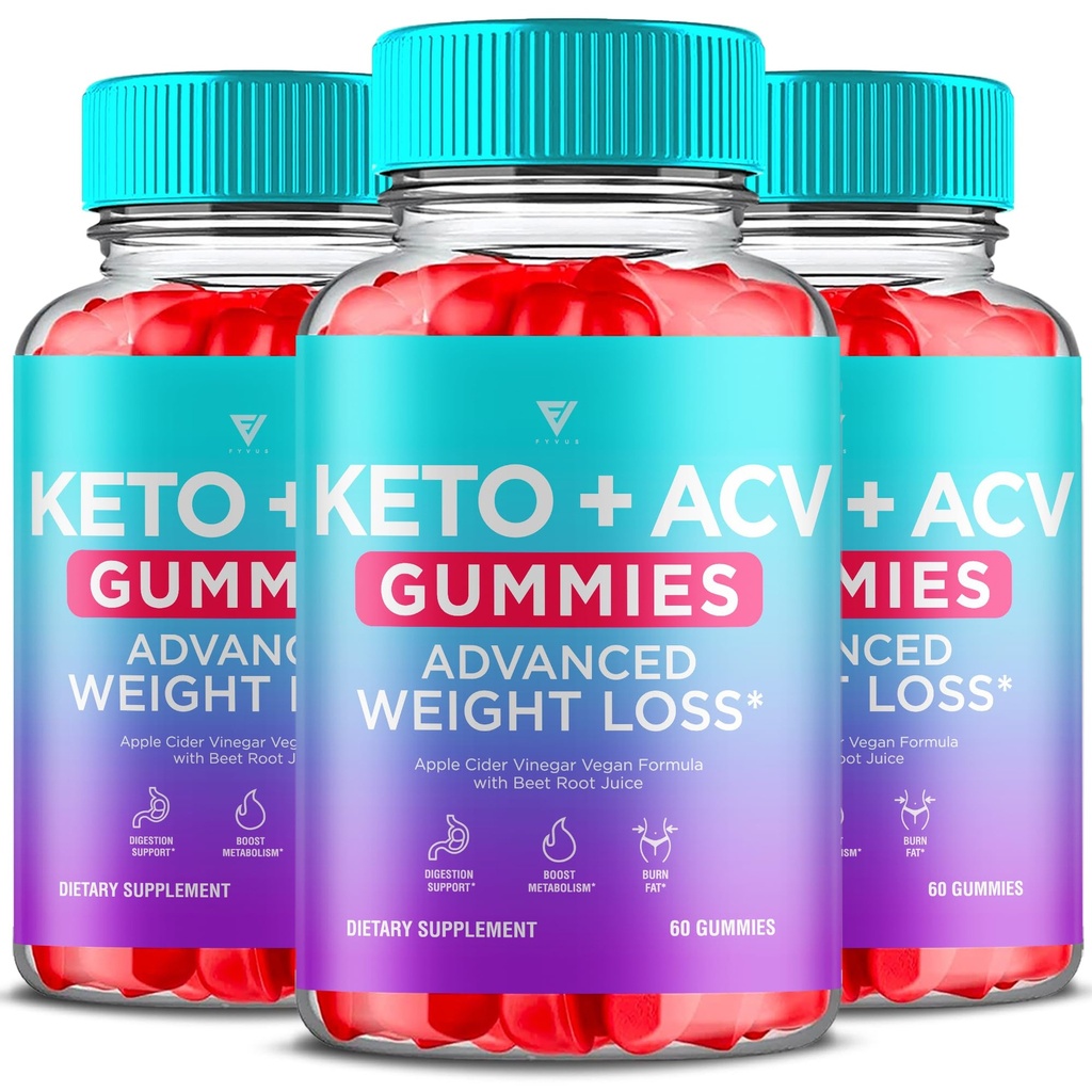 (3 Pack) Gummies Keto ACV avancé perte de poids, ACV Gummies Keto pour la perte de poids femmes hommes Keto + 1000MG Apple cider Vinegar avancé Fat Burn Dietary Support Gummy Supplément Formule (180 Gummies)
