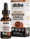Organic Lions Mane Mushroom Complex - Paddestoel Supplement Liquid Drops Tinctuur voor Focus, Mist, Brain Health Supplementen - Vegan, Herbal Biologische Lion's Mane Paddestoelen, Reishi, Turkije Tail Extract 1oz