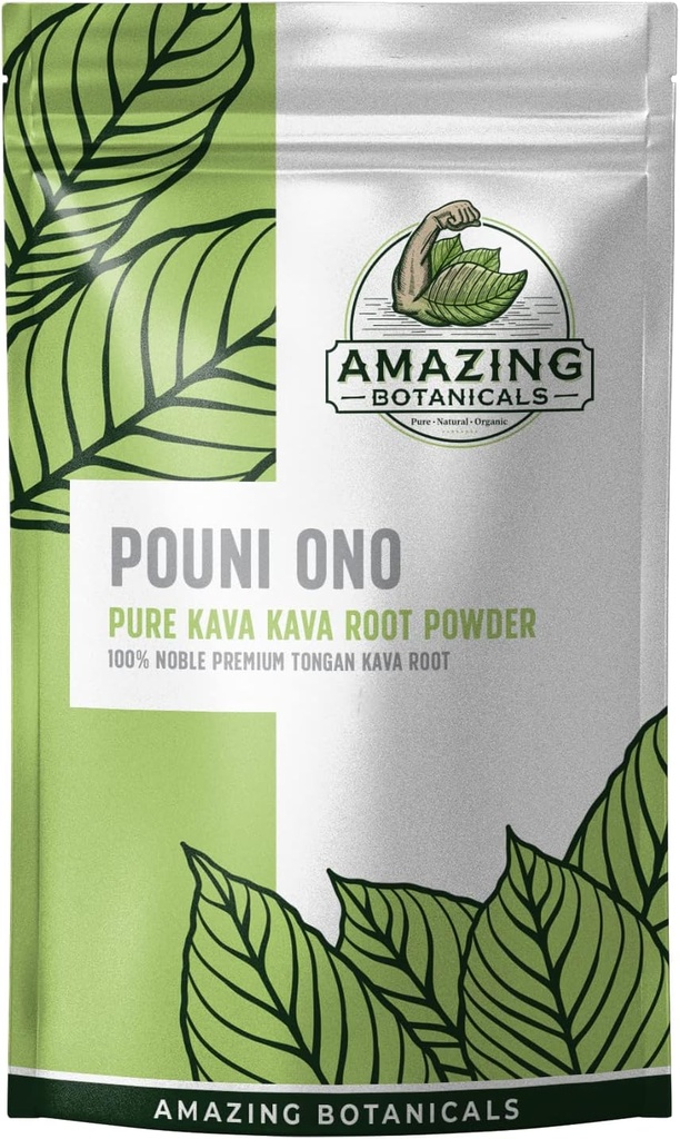 Root de kava tongan - Pouni ONO - 100% Noble Pure Poudre de kava naturel Tonga, 16oz, 1 livre Sac de kava tongan le plus fin