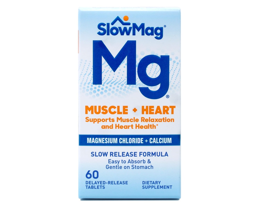 Slow-Mag Slow-Mag Magnesiumchloride Met Calcium, Verpakking kan variëren, 60 Tellen (verpakking van 3)