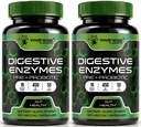 Digestieve enzymen met probiotica en prebiotica, 450 mg, 5 miljard CFUs - Pure Super Digestie Capsules - Digestieve enzymen voor vrouwen en mannen Ondersteuning Digestie & Gut Health - 120 Telling (pakket van 2)