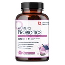 NATUUR TARGET Probiotica voor vrouwen, 100 miljard CFU Probiotica met spijsverteringsenzymen & Prebiotica, Vaginale Probiotica met Cranberry voor urine Tract Gezondheid, pH-balans, 90 Veggie Capsules