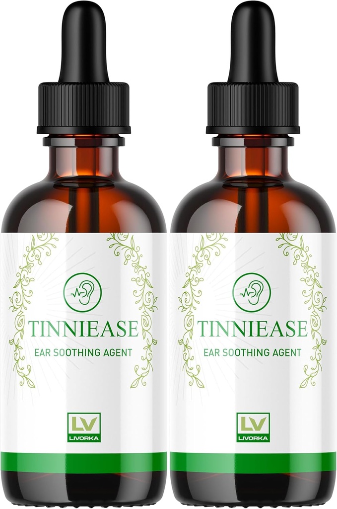 LIVORKA (2 Pack) Tinniease Drops, Tinniease Drops for Hearing Support, Tinni Ease Drops, Tinniease Oordruppels, 2 Flessen gedurende 60 dagen