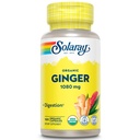 SOLARAY Organic Ginger 1080 mg - Organic Ginger Supplements - Relieves Misselijkheid en braken geassocieerd met bewegingsziekte, Ondersteunt Joint Health - Vegan, Non Drowsy, 60-dagen garantie, 50 porties