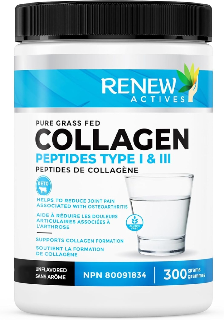 Renew Actives Hydrolyzed Collagen Peptides Powder 10G per Serving 
