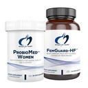 Conceptions pour la santé Flash chaud et soutien vaginal Bundle probiotique - FemGuard-HF (60 capsules) pour aider Diminish Mild Ménopause Flashs chauds + ProbioMed Femmes (30 capsules) Gut & Vaginal Probiotic