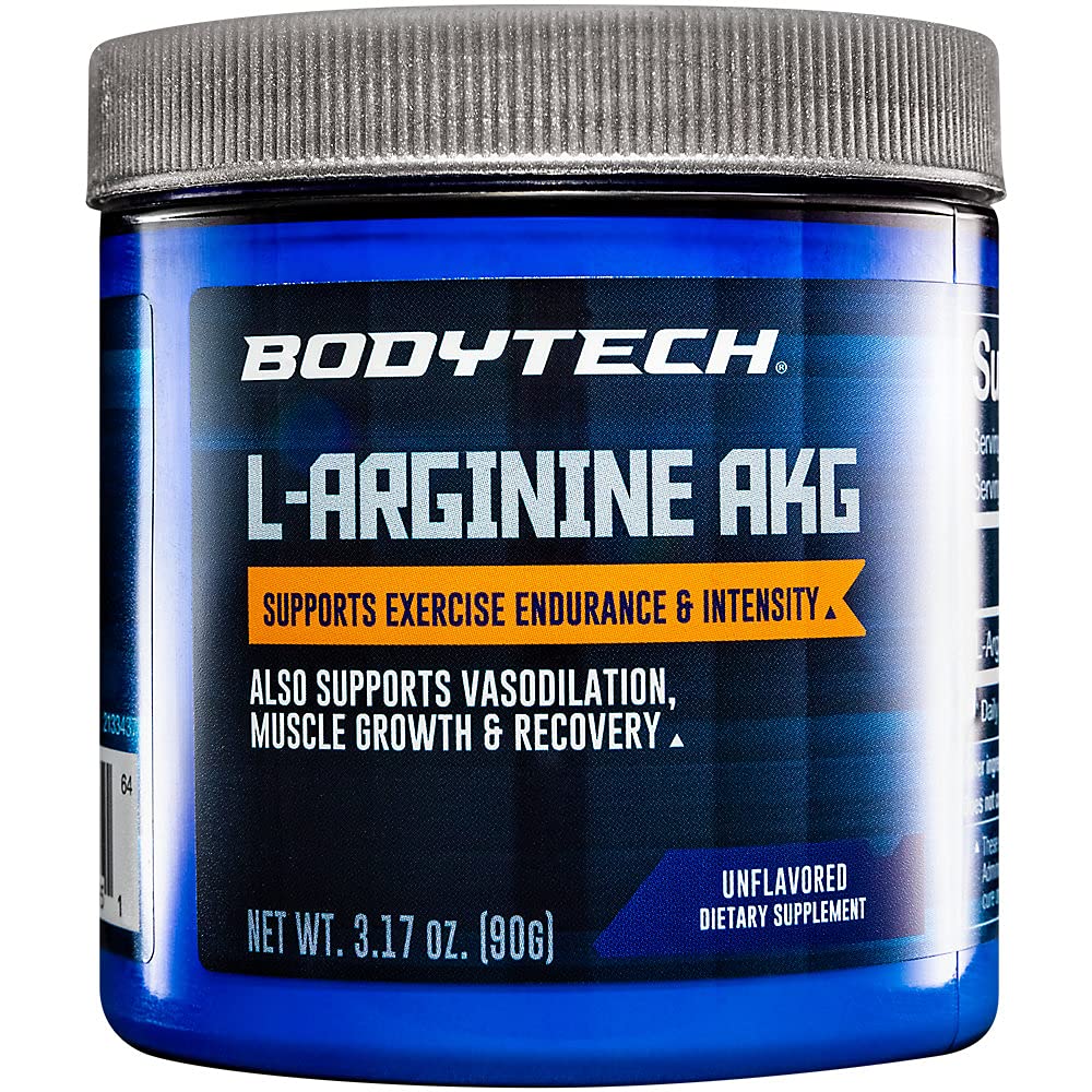 BODYTECH L-Arginine AKG 3000MG - Ondersteunt Oefening Endurance & Intensity, Spiergroei & Herstel, Vasodilatatie, Nitrik Oxidatie (3.17 Ounce Powder)