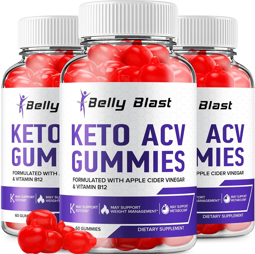 (3 Pack) Belly Blast Keto ACV Gummies - Advanced Formula Belly Blast Keto Plus ACV Gummies Apple Cider Vinegar, Weight Management, BellyBlast ACV Dieetsupplement Beoordelingen Mannen Vrouwen (180 Gummies)