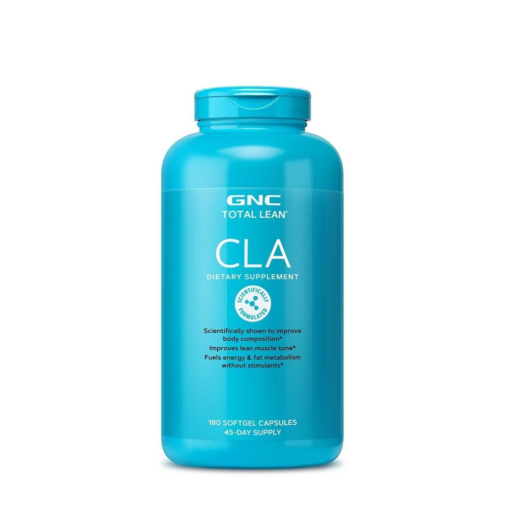 GNC Total Lean CLA, Verbeter lichaamssamenstelling & Lean Muscle Tone, brandstoffen Vetmetabolisme & energie zonder Stimulantia, Glutenvrij, 180 Softgels