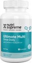 Nutri Supreme Ultimate Multivitamine voor mannen en vrouwen, met meer dan 20 vitaminen en mineralen, Dagelijks voedingssupplement voor Immune Support, Kosher, Vegetarische 90 dagen levering