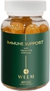 WEEM Immune Support Gummies - Vitamine C - Zink - Echinacea - Gezondheidssysteem Ondersteuning - Alternatief voor pillen, Glutenvrije, Natuurlijke Supplement voor kinderen en volwassenen - 1 Pack