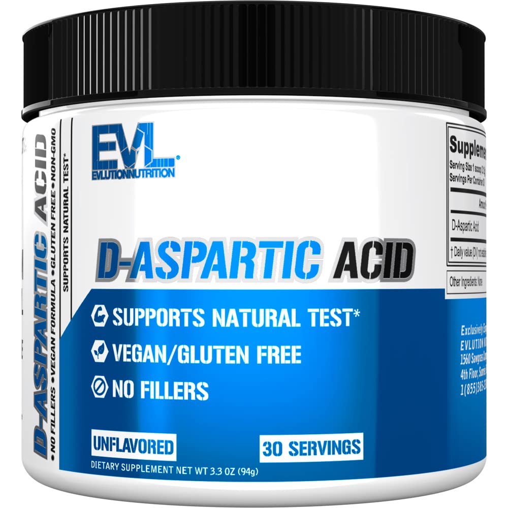 D Aspartic Acid Testosteron Booster voor mannen - 3120mg DAA D-Aspartic Acid Pre Workout Powder Muscle Builder for Men 3.12g - Men's Health Supplement for Enhanced Drive Potency and Wigor - Unflavored