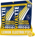 Mélange de poudre d'électrolyte de Vitalyte, mélange d'hydrolyte isotonique, mélange de poudre de post-entraînement sans gluten, boîte de 2, 35 oz. Chacun, Lemon Flavor