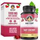 Ancient Bliss Tart Cherry Capsules, ontsteking en gezamenlijke ondersteuning Supplement voor mannen en vrouwen, Tart Cherry Supplement ter ondersteuning van spijsvertering, slaap en vitaliteit (120 capsules)