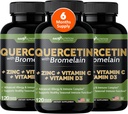 Gade Nutrition Quercetine met vitamine C en zink - quercetine 500mg - quercetine met bromelaïne - quercetine supplementen + vitamine D3 (Non-GMO, Glutenvrij, Veganistisch) - 6 maand supply
