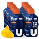 UCAN Edge Energy Gel Shots, Orange Mango (12, 2 Ounce Packets) voor hardlopen, Training, Workouts, Fitness, Fitness, Crossfit, Sugar-Free, Vegan, & Keto Friendly Energy