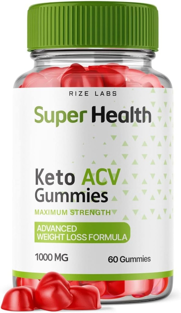 rize labs - Super Health Keto ACV Gummies - Advanced Weight Loss Formula for Belly Fat, Apple Cider Vinegar Superhealth Gummy Supplement (60 Gummies)