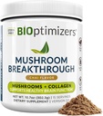 BIOptimizers Paddestoelen Koffie Alternatief Chai Drinken Leeuwen Mane, Chaga, Reishi + Collageen Peptiden voor Focus, Energie & Gut Health Adaptogenic ondress & MCT Powder