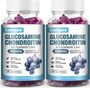 2 Pack 3000mg Glucosamine Chondroitin met MSM Gummies & Vlierbes, Extra sterkte gezamenlijke ondersteuning Gezondheid, Flexibiliteit, Antioxidant, Immuunsupplement Gummy voor volwassenen, mannen & vrouwen 120 Tellingen