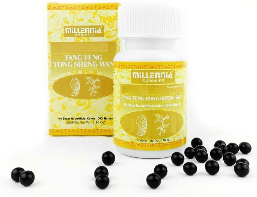 MILLENNIA supplément à base de plantes pilules- Fang Feng Tong Sheng Wan - 12 flacons (200 pilules/bouteille)