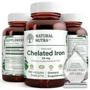 Natuurlijke Nutra chelated ijzer supplement voor mannen en vrouwen, Nails gezondheid, bevordert optimale absorptie, helpt verbeteren van het ijzerniveau, handhaven lichaam Fulide, helpen om haar groei, huidgezondheid, 180 tabletten verbeteren