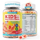 Kinderen Multivitamine Gummies met ijzer, suikervrij, kinderen Dagelijkse Vitaminen + Probiotica, Algen Omega 3 (EPA/DHA), A, C, D, Methyl B12, Folaat, B6, Zink, Biotine, voor gezonde groei, Immuun Ondersteuning, 60 Tellen