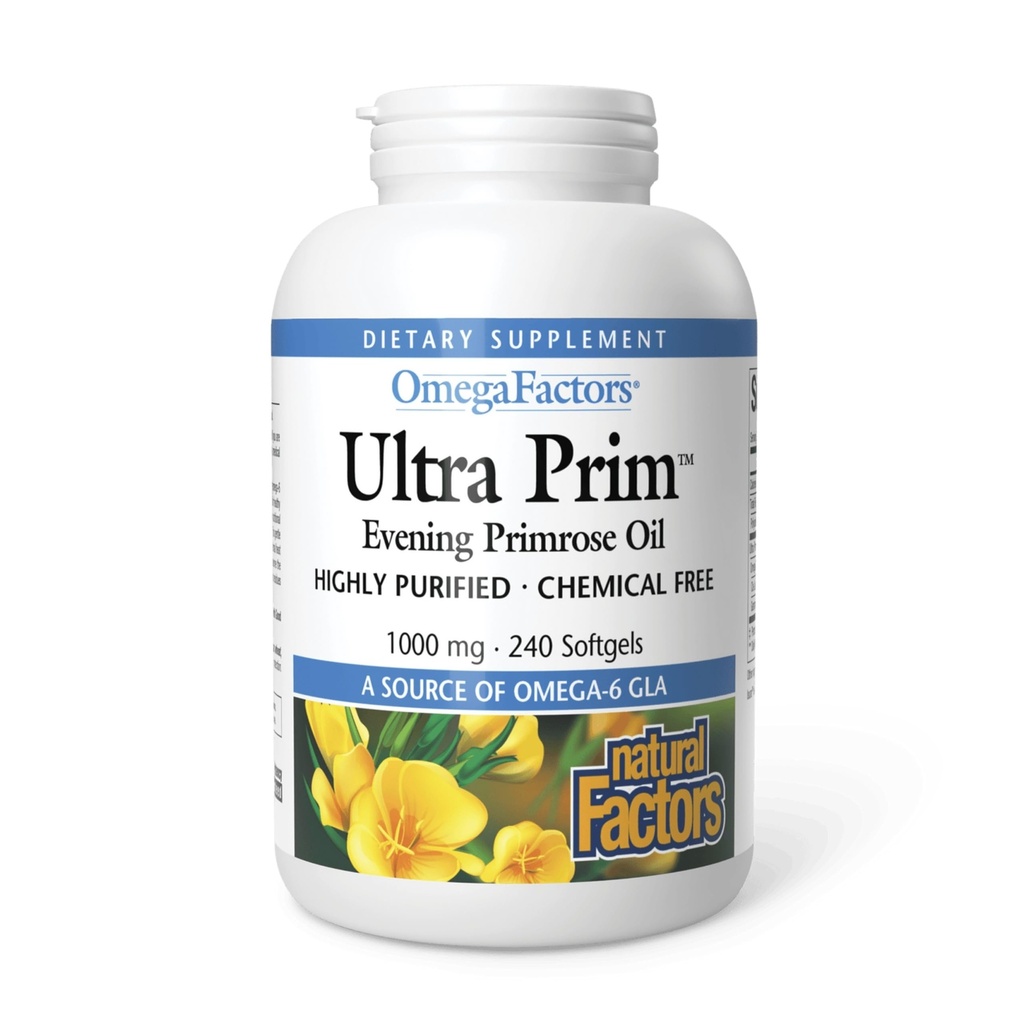 Facteurs oméga par facteurs naturels, huile de prim ultra-prim, favorise la santé des femmes et immunitaire avec Omega-6 GLA, 240 softgels (240 portions)