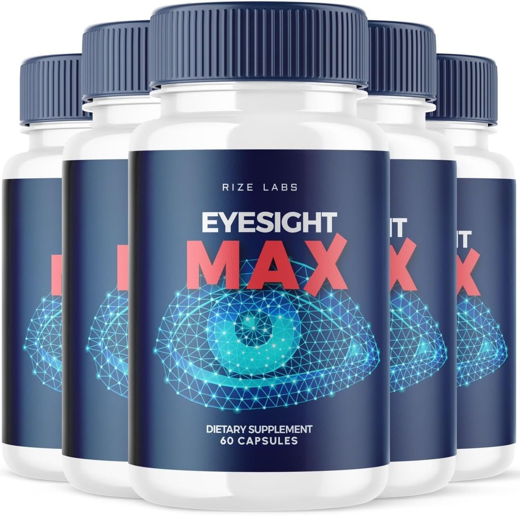 rize labs Eyesight Max Vision Supplement, All-Natural Capsules voor de snelle verbetering van de gezondheid en beter vermogen om te focussen, ondersteuning gezonde oogfuncties - Pack van 5(300 capsules)