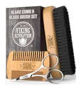 Viking Revolution Baard Comb & Baardborstel Set voor mannen -- Natural Boar Bristle Brush en Dual Action Pear Wood Comb w/Velvet Travel Pouch - Geweldig voor het Grooming Barden en Mustaches