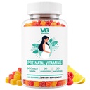 VITA GLOBE Prenatale visolie Gummy Vitaminen - Vrouwen Multivitamine voor gezonde groei en hersenontwikkeling met vitamine A, D E, B6, Folaat en Biotine, 60 Tellen