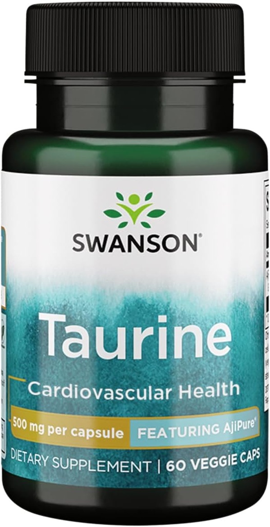 Swanson Amino Acid Ajipure Taurine Pharmaceutical Grade 500 Milligrammen 60 Veg Capsules