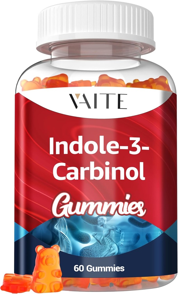 Indole 3 Carbinol 400mg Supplément Gummy – Indole-3-Carbinol pour l'équilibre hormonal et le soutien antioxydant, 60 véganes pour hommes et femmes, non-OGM, sans gluten, produits de bien-être