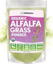 XPRS Nutra poudre d'alfalfa biologique - supplément végétalien premium riche en calcium, antioxydants, vitamines - supplément agricole d'alfalfa pour les enfants et les adultes - Vegan Friendly Healthy Leaf (4 onnce)