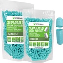 XPRS Nutra Vegan Maat 0 Gescheiden capsules - 1000 Graaf Premium Lege Capsules Gescheiden in zakken - Pillen 0 voor DIY supplement vullen (Aqua)