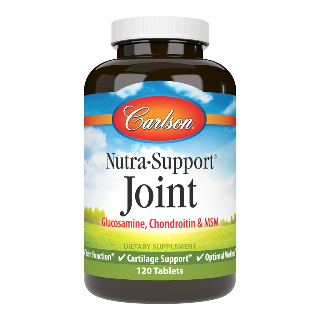 Carlson - Nutra-Support, Glucosamine Chondroitin & MSM, Joint Function, Cartilage Support & Optimal Wellness, 120 tabletten