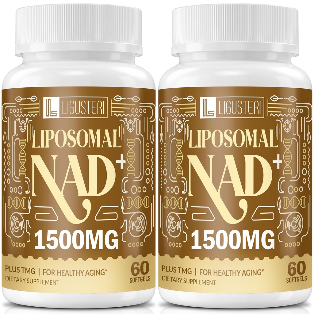 1500 MG Liposomal NAD+, 98%+ Absorption, NAD+ Supplement for Women & Men with TMG, for Aging Defense, Cellular Energy, Heart & Brain Function, Longevity, 120 Softgels