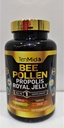 Bijenpollen Capsules voor mannen en vrouwen, 7-in-1 Formule met Propolis, Royal Jelly, Kurkuma, Carob & More - Energie, Immune, Digestieve Ondersteuning - Rijk aan Nutriënt, Vitaminen - 150 Capsules