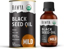 RAWYA Black Seed Oil - Koud geperst - Black Cumin Seed - Premium Nigella Sativa - Omega 3 6 9 - Kalonji voor huid en gezond haar - Non-GMO, Glutenvrije - Wellness Oil - Milde smaak - 3,4 Fl Oz