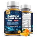 (2 Pack) Gommies de zinc de magnésium de calcium avec vitamine D3, K2, B12 et B6 pour adultes, Glycinat de magnésium sans sucre avec supplément de mousse de mer de potassium, Citrate de calcium pour l'humeur osseuse et le soutien du sommeil