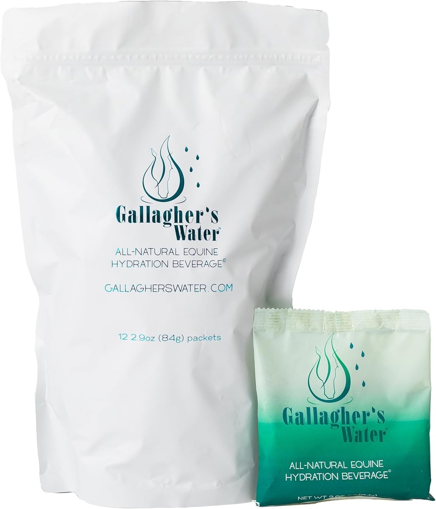 Gallagher's Water 12 Pack All-Natural Equine Hydration Treat - Enhancement Powder Mix Horse Drink Treat om te helpen stimuleren om water te drinken - gemaakt met alle natuurlijke ingrediënten, FEI Compliant