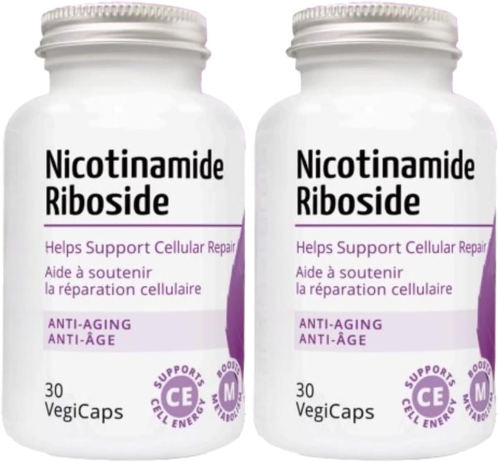 Nicotinamide Riboside - 300 mg Nicotinamide Riboside (NR) per portie, 400 mg Co-enzym Q10 Ubichinon, 30 VegiCaps per fles (60 capsules - verpakking van 2)