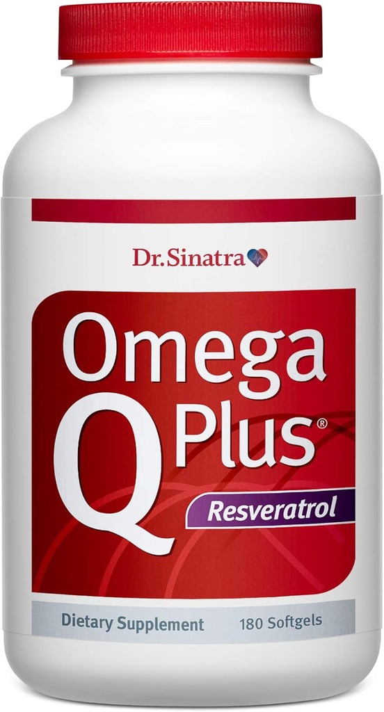 Dr. Sinatra Omega Q Plus Resveratrol - Omega-3 Supplement met CoQ10 en Resveratrol - bevordert uitgebreide hart en gezondheid van het hele lichaam om u te helpen leeftijd goed (180 softgels)