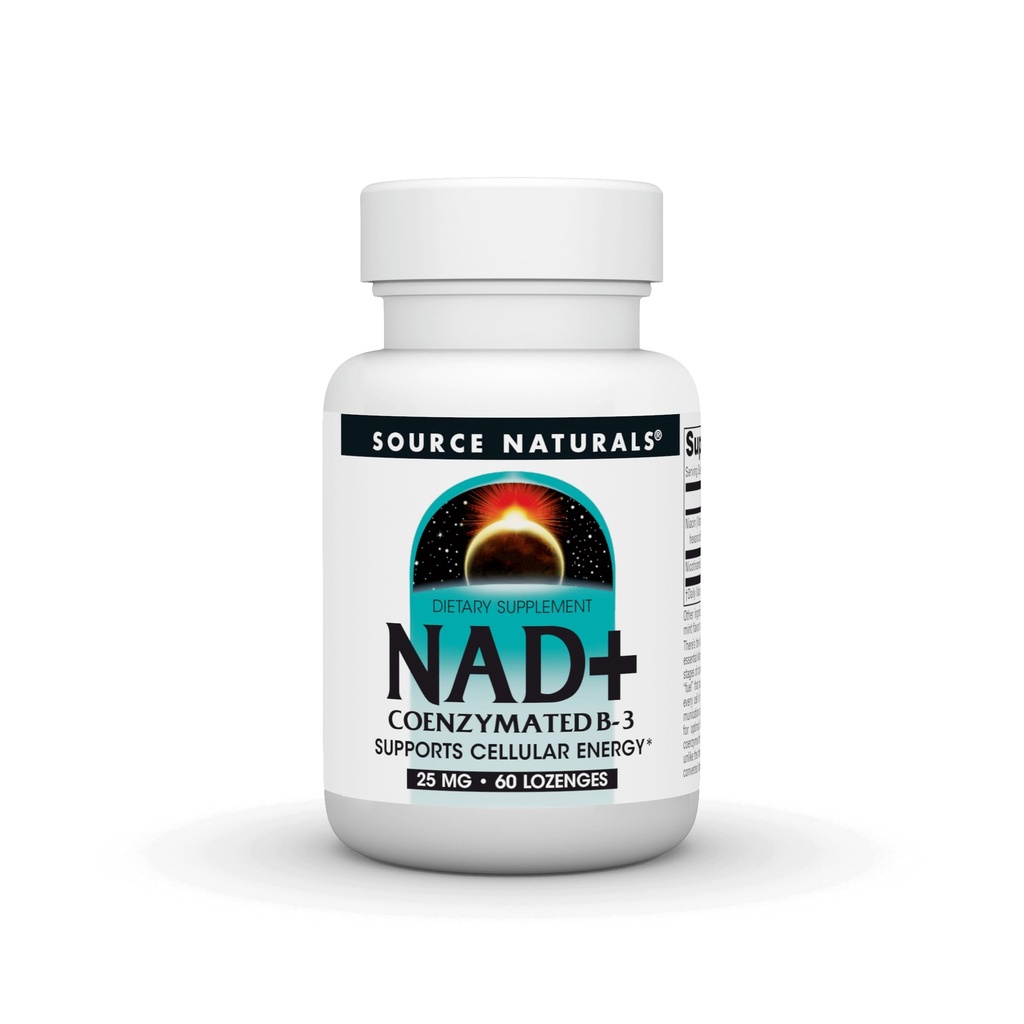 Bron Naturals NAD+, Coenzymated B-3, ondersteunt Cellular Energy*, 25 mg - 60 Lozen