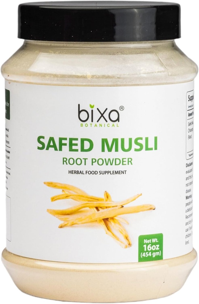 Bixa BOTANIQUE complément à base de plantes naturelles ayurvédiques Sécurisé Poudre de Musli Pure Authentic Qualité Premium.