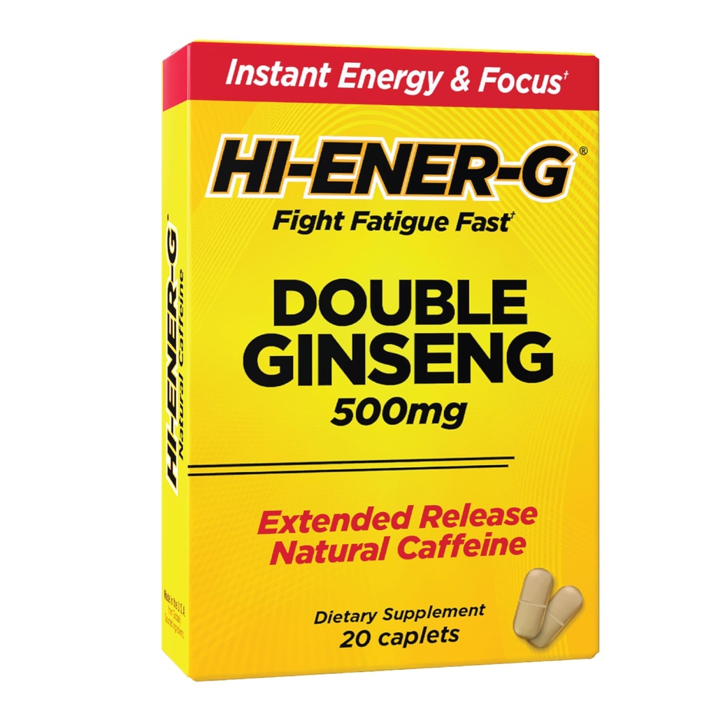 Hi-EnerG Triple Ginseng Energy Supplement, 500 mg, 20 porties