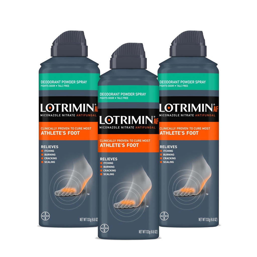 Lotrimin Gemedicineerde Deodorant Poeder Spray met Miconazol Nitraat 2%, 4,6 oz (verpakking van 3)