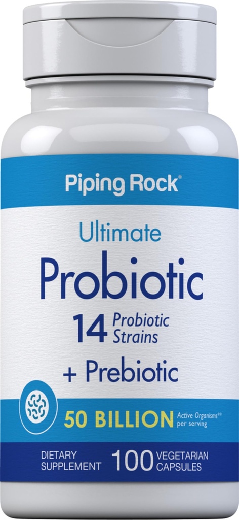 Piping Rock Probiotic and Prebiotic for Women and Men 50 Miljard CFU 