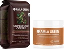 Amla Green Biologische Ground Superfood Koffie en Amla Poeder Superfood Supplement met Pompoen Spice, 20x Ultra Geconcentreerde Amla