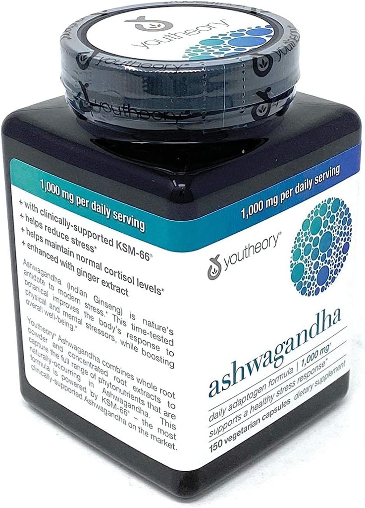 Biologische KSM-66 Ashwagandha Vegetarische Supplementen 150 Capsules, 1000mg per dagelijkse portie,Help Ondersteuning Een gezonde stressrespons